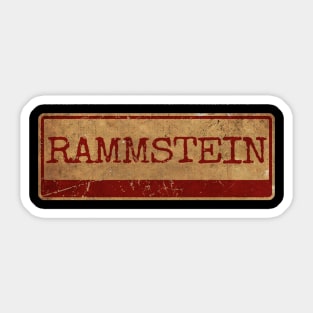 Aliska text red gold retro Rammstein Sticker